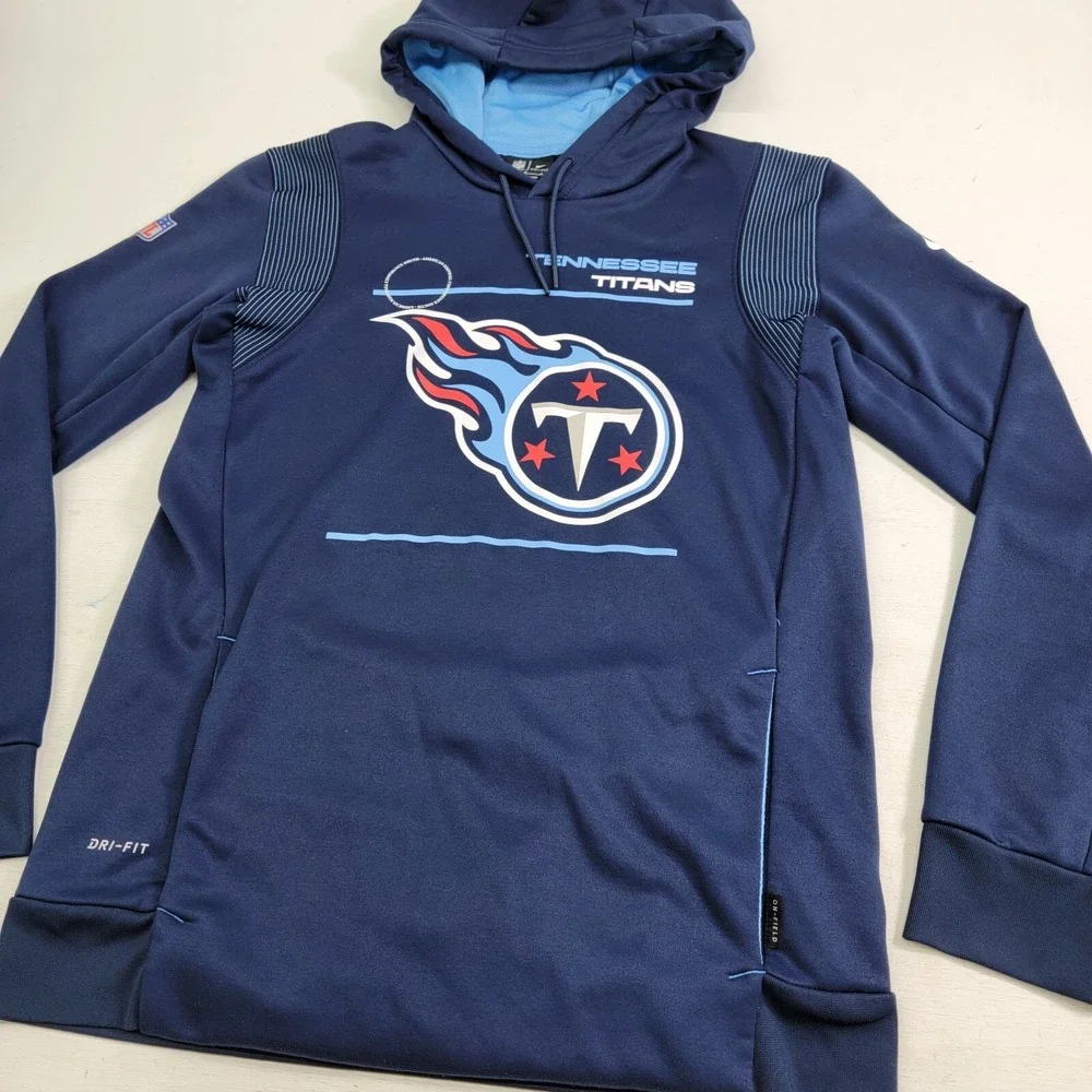 Nike NFL Tennessee Titans On Field Dri-Fit Pullover Hoodie Navy‎ Mens Sz M EUC